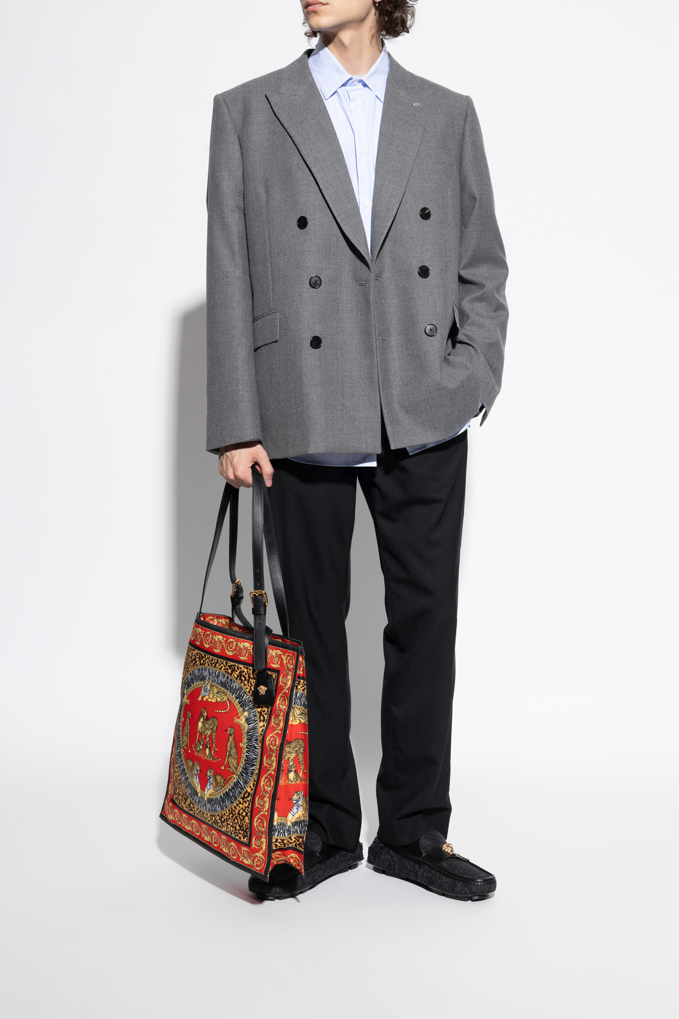 Black Loafers with 'barocco' pattern Versace - Vitkac AS